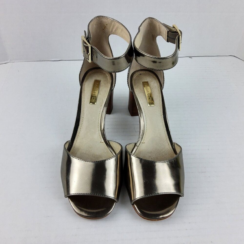 Louise Et Cie Women's Lo-Karisa Metallic Bronze Heels Sandals Size 7.5M - Picture 2 of 8